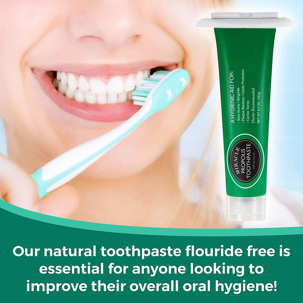 Holocuren Miracle Propolis Toothpaste with Tea Tree Oil 6.4 Oz – Fluoride-Free