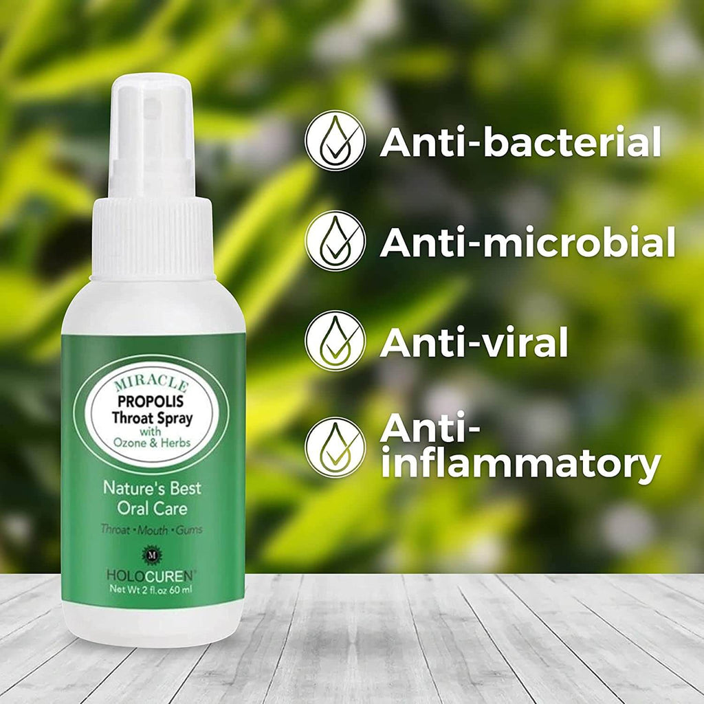Holocuren Miracle Propolis Throat Spray with Echinacea & 7 Herbs – 2 oz