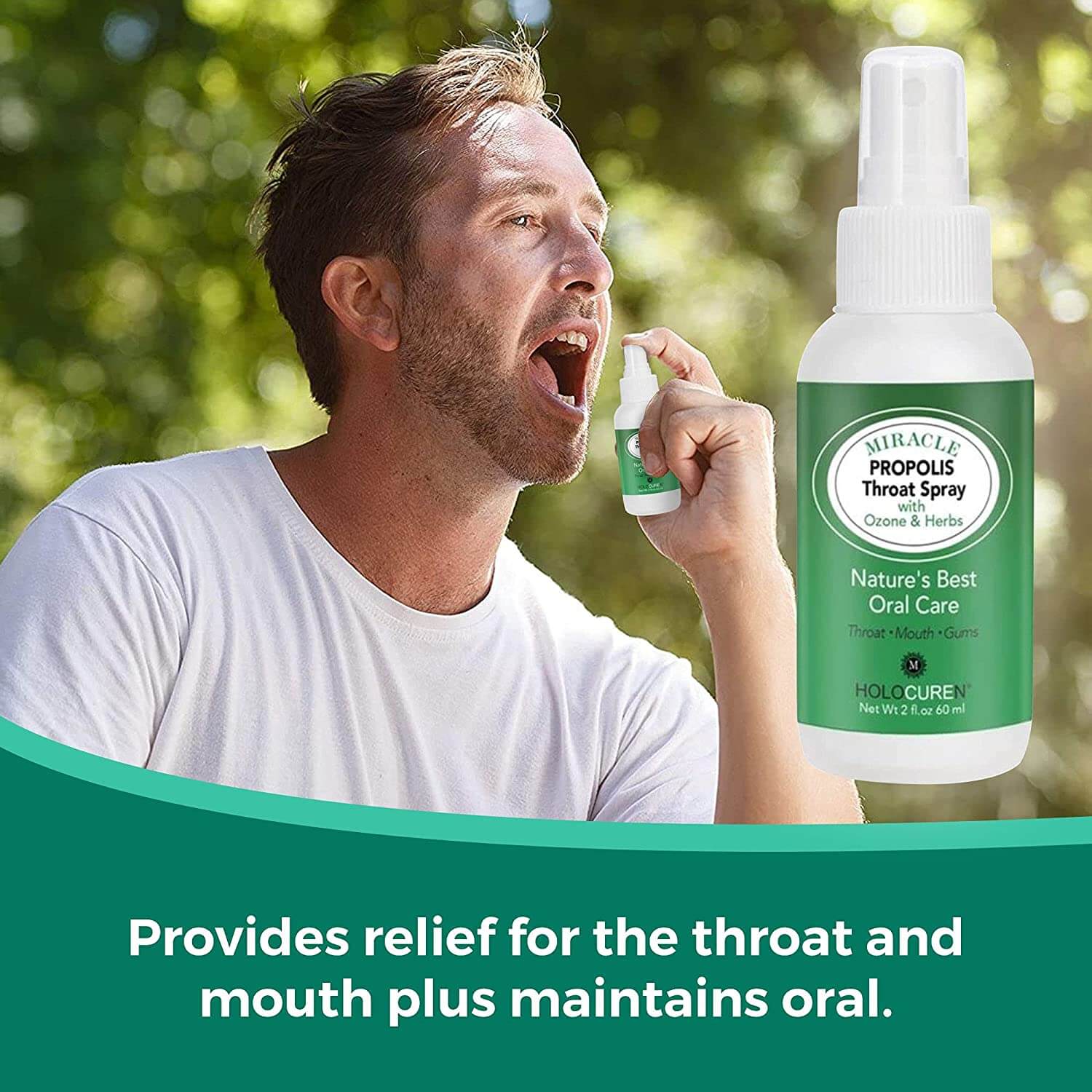 Holocuren Miracle Propolis Throat Spray with Echinacea & 7 Herbs – 2 oz