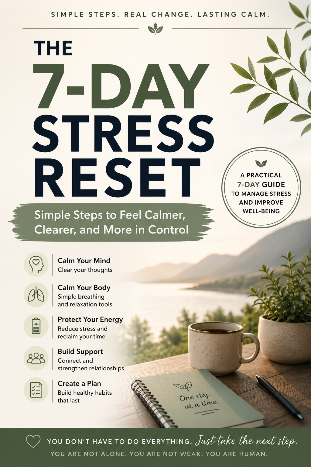 The 7-Day Stress Reset: Simple Steps to Feel Calmer, Clearer, and More in Control