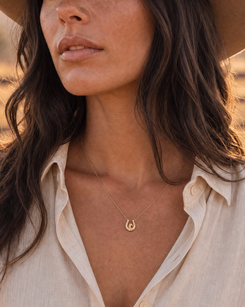 'Horse Girl At Heart' Horseshoe Necklace