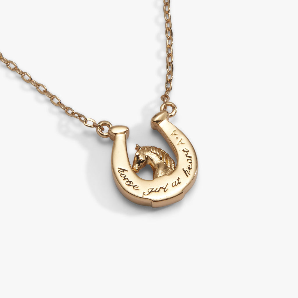 'Horse Girl At Heart' Horseshoe Necklace