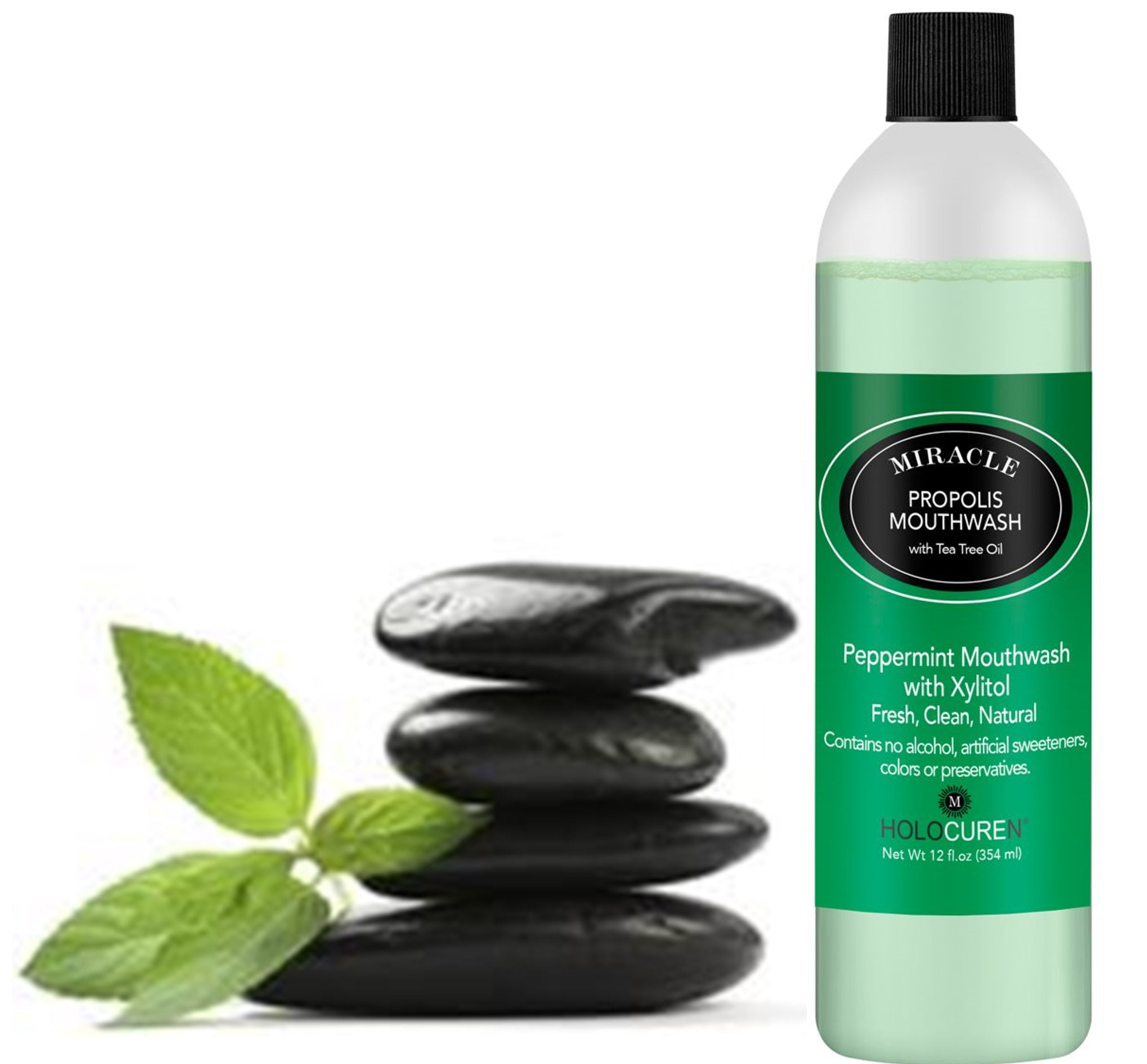 Miracle Propolis Mouth Wash with Natural Propolis & Tea Tree Oil, No Fluoride 12 oz