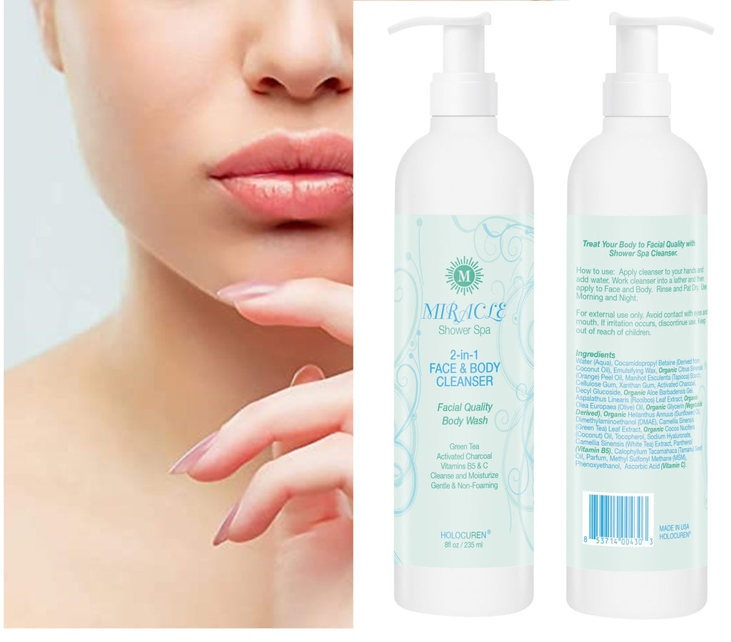 Miracle 2-in-1 Face & Body Cleanser with Activated Charcoal, 8 oz FLIP TOP Bottle
